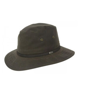 Conner Hats Y1284 brown Portland Waxed Cotton Rain Hat
